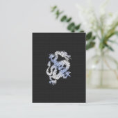 De Draak van de Stijl van het Chrome over de Zwart Briefkaart (Staand voorkant)