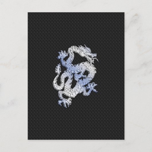De Draak van de Stijl van het Chrome over de Zwart Briefkaart (Voorkant)