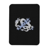 De Draak van de Stijl van het Chrome over de Zwart Magneet (Verticaal)