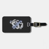 De Draak van de Stijl van het Chroom in Zwarte Sla Bagagelabel (Voorkant horizontaal)