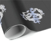 De Draak van de Stijl van het Chroom in Zwarte Sla Cadeaupapier (Rol Hoek)