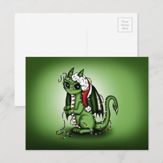 De Draak van Kerstmis Feestdagenkaart (Voorkant / Achterkant)
