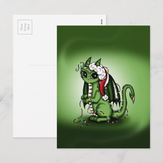 De Draak van Kerstmis Feestdagenkaart (Voorkant / Achterkant)