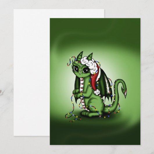 De Draak van Kerstmis Feestdagenkaart (Voorkant / Achterkant)