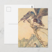 “De draak ving de koningin” door Arthur Rackham Briefkaart (Voorkant / Achterkant)