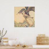 “De draak ving de koningin” door Arthur Rackham Poster (Keuken)