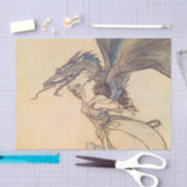 “De draak ving de koningin” door Arthur Rackham Tissuepapier (Craft)