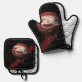 De draden van de kosmos ovenwant & pannenlap set (Voorkant / Achterkant)