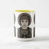 De draden van de traditie tweekleurige koffiemok (Center)