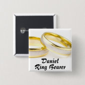 De Drager van de ring Vierkante Button 5,1 Cm (Voorkant /achterkant)