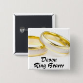 De Drager van de ring Vierkante Button 5,1 Cm (Voorkant /achterkant)