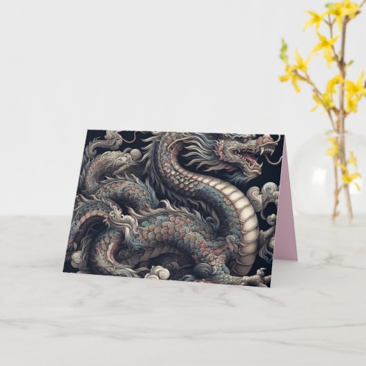 De Dragon Birthday Kaart (Gele Bloem)