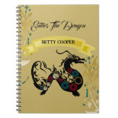 De Dragon Decorative Floral Motif School Notitieboek (Voorkant)