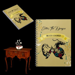 De Dragon Decorative Floral Motif School Notitieboek