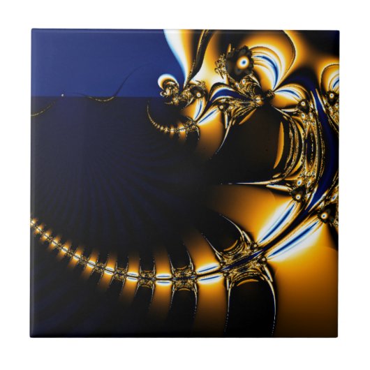 De Dragon Fractal Design najagen Tegeltje (Voorkant)