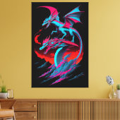 De Dragon Surf Rider Canvas Afdruk (Insitu (Woonkamer))