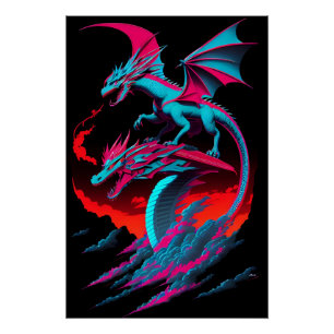 De Dragon Surf Rider Perfect Poster