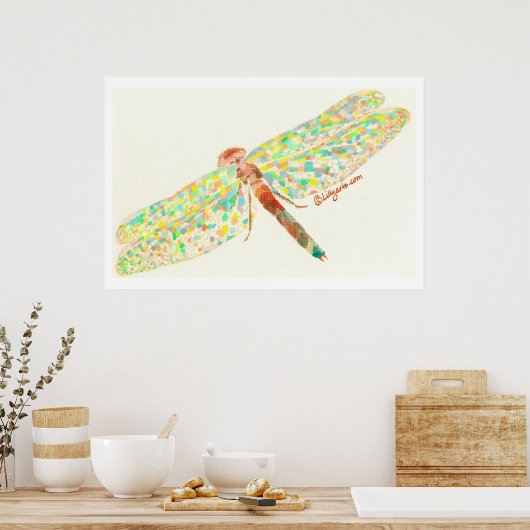 De Dragonfly Dance Print en Poster (Keuken)