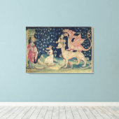 De dragons die kikkers braken canvas afdruk (Insitu (Houten vloer))