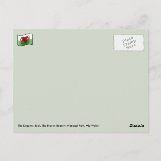 De Dragons terug, de Brecon Beacons, Wales Briefkaart (Achterkant)