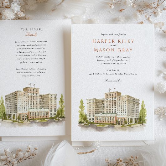 De Drake Chicago bruiloft Kaart