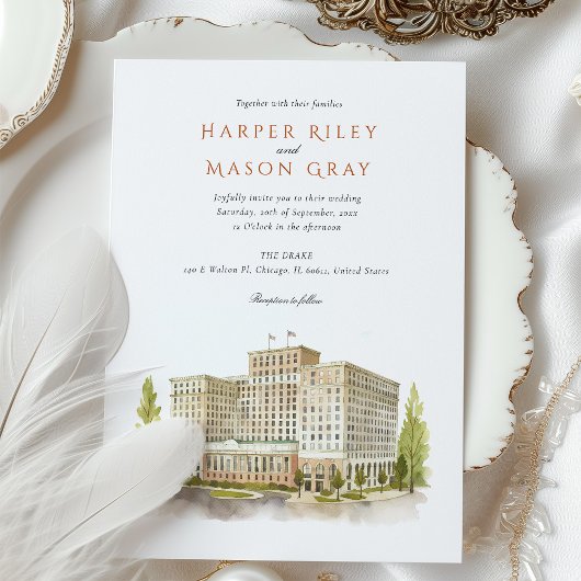 De Drake Chicago bruiloft Kaart