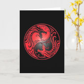 De Draken, het rood en de zwarte van Yang van Yin Kaart (Gele Bloem)
