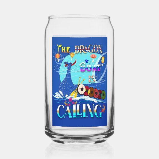 De Drakenboot roept Blikvorm Glas (Achterkant)
