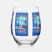 De Drakenboot roept Wijnglas Zonder Voet (Achterkant)