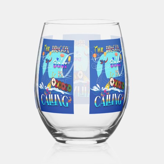 De Drakenboot roept Wijnglas Zonder Voet (Rechts)