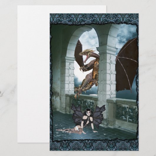 De drakenluier briefpapier (Voorkant / Achterkant)