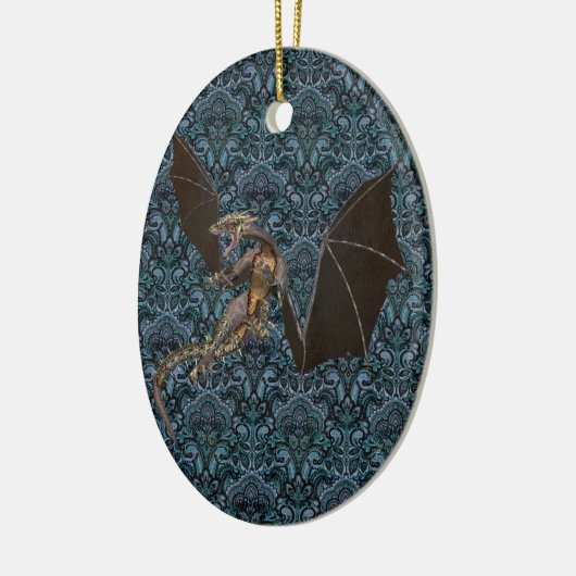 De drakenluier keramisch ornament (Links)