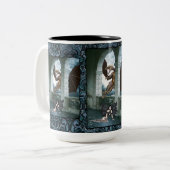 De drakenluier tweekleurige koffiemok (Voorkant links)