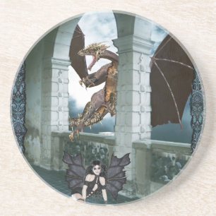 De drakenluier zandsteen onderzetter