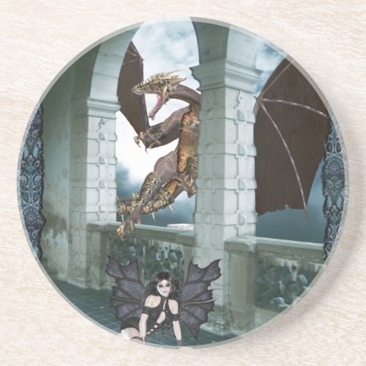 De drakenluier zandsteen onderzetter (Voorkant)