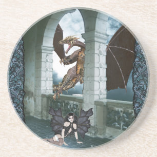 De drakenluier zandsteen onderzetter