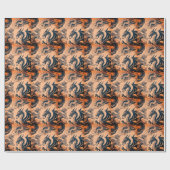 De Drakenoorlog Oranje Luchten Cadeaupapier (Vlak)