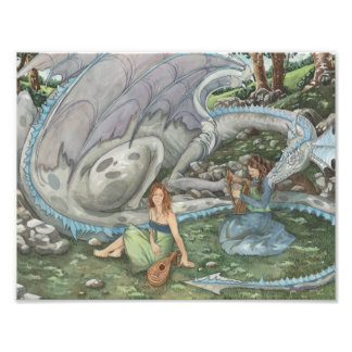 De drakenzong foto afdruk