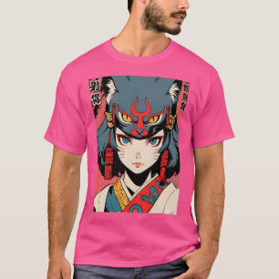 De dramatische Cat Poster 80s Anime Japan Kabuki N T-shirt