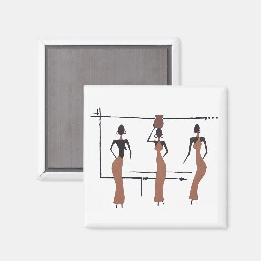 De drie Afrikaanse zussen Magneet (Voorkant / Achterkant)