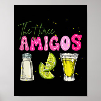 De drie Amicos Cinco de Mayo Tequila Drink vrouwen Poster