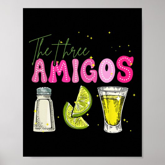 De drie Amicos Cinco de Mayo Tequila Drink vrouwen Poster (Voorkant)