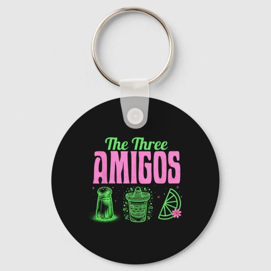 De drie amigo's Cinco de Mayo Drink tequila pa Sleutelhanger (Voorkant)