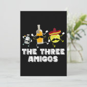 De drie Amigos Cinco de Mayo. Leuke citroenfles Kaart (Staand voorkant)