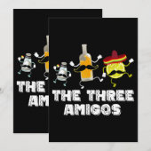 De drie Amigos Cinco de Mayo. Leuke citroenfles Kaart (Voorkant / Achterkant)