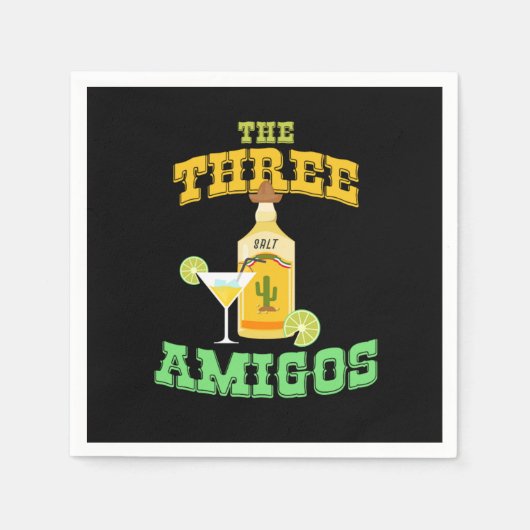 De drie Amigos Cinco de Mayo Tequila Mexico Chil Servet (Voorkant)