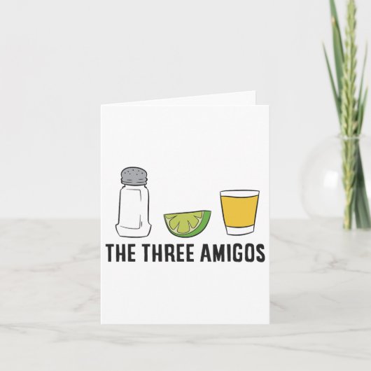 De drie Amigos Cinco de Mayo Tequila Salt en Li Kaart (Voorkant)