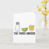 De drie Amigos Cinco de Mayo Tequila Salt en Li Kaart (Gele Bloem)