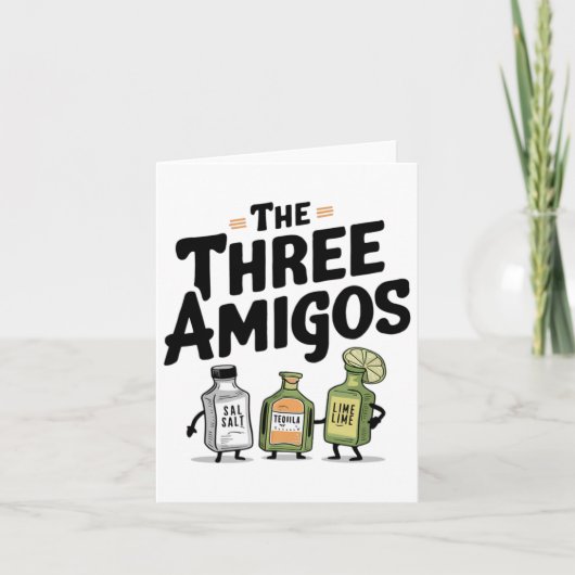 De drie Amigos Cinco de Mayo Tequila Salt en Li Kaart (Voorkant)