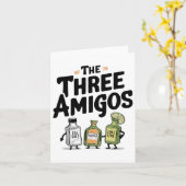 De drie Amigos Cinco de Mayo Tequila Salt en Li Kaart (Gele Bloem)